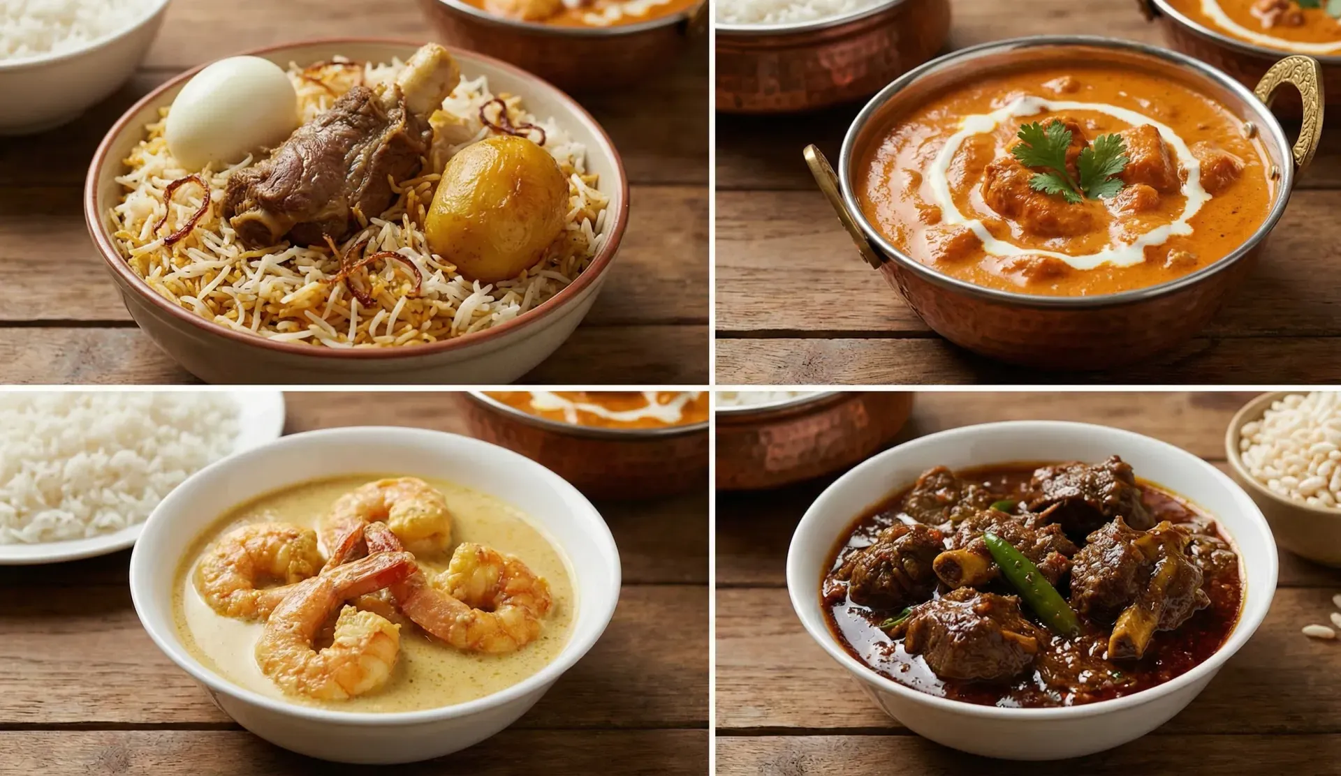 Biryani, Chicken Butter Masala, Prawns and Mutton - Grand buffet spread